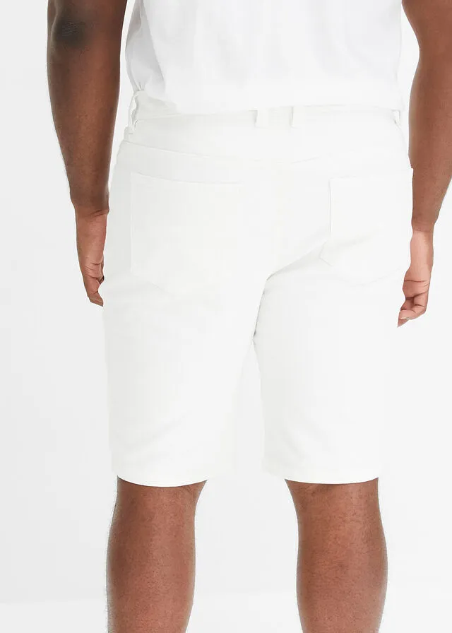 Bermudas vaqueras elásticas con corte normal (2 unidades) Denim claro + sarga blanca